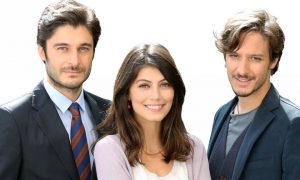 Lino Guanciale con Dario Aita e Alessandra Mastronardi